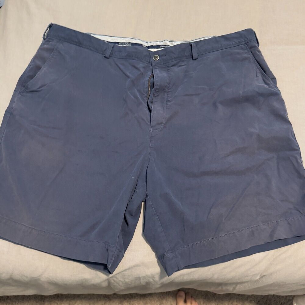 Tommy Bahama Mens Cotton Tencel Spandex Stretch Dark Blue Chino Shorts Size 46R